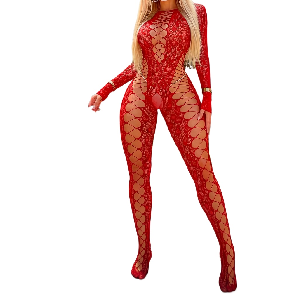Bodystocking Fishnet - Body Lingerie Bianco Sexy con Apertura